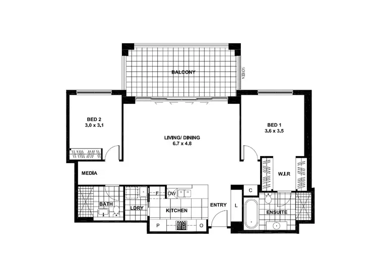 Floorplan of Homely apartment listing, 210/2 Peninsula Drive, Breakfast Point NSW 2137