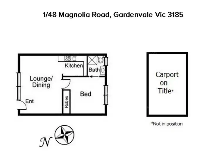 Floorplan of Homely unit listing, 1/48 Magnolia Road, Gardenvale VIC 3185