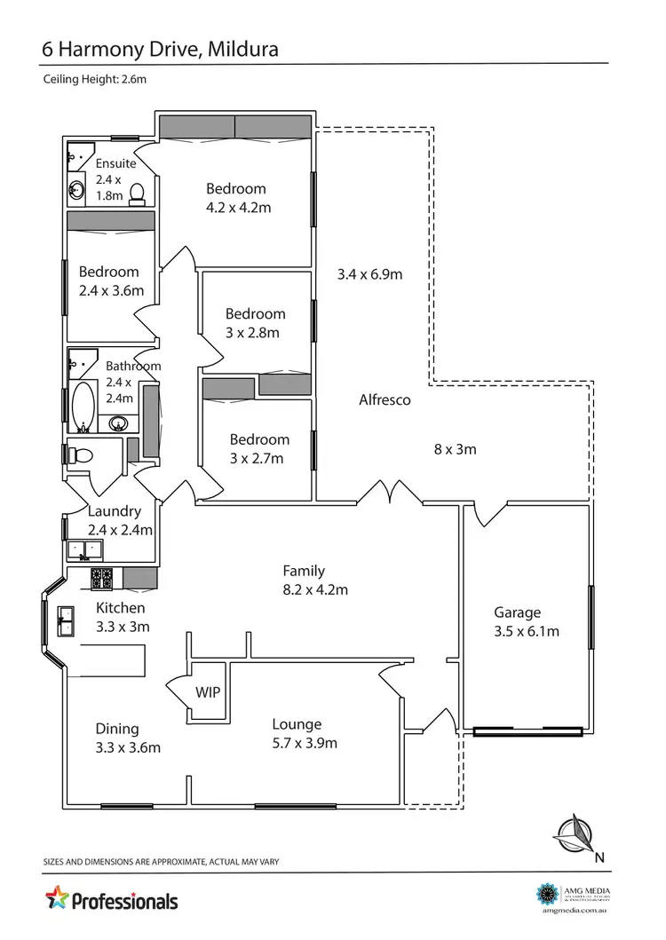 Floorplan of Homely house listing, 6 Harmony Drive, Mildura VIC 3500