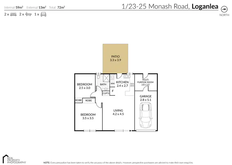 Floorplan of Homely unit listing, 1/23-25 Monash Road, Loganlea QLD 4131