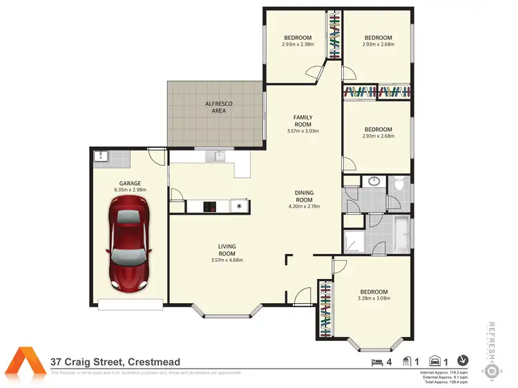 Floorplan of Homely house listing, 37 Craig Street, Crestmead QLD 4132