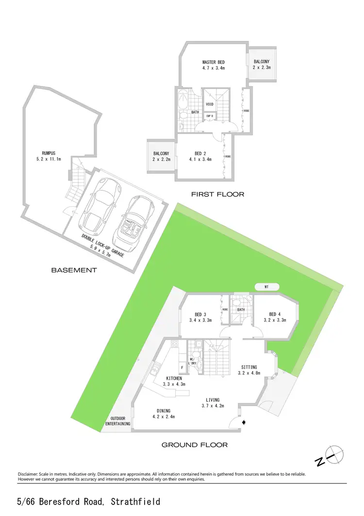 Floorplan of Homely townhouse listing, 5/66 Beresford Road, Strathfield NSW 2135