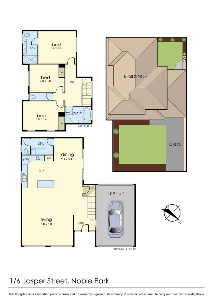 Floorplan of Homely townhouse listing, 1/6 Jasper Street, Noble Park VIC 3174