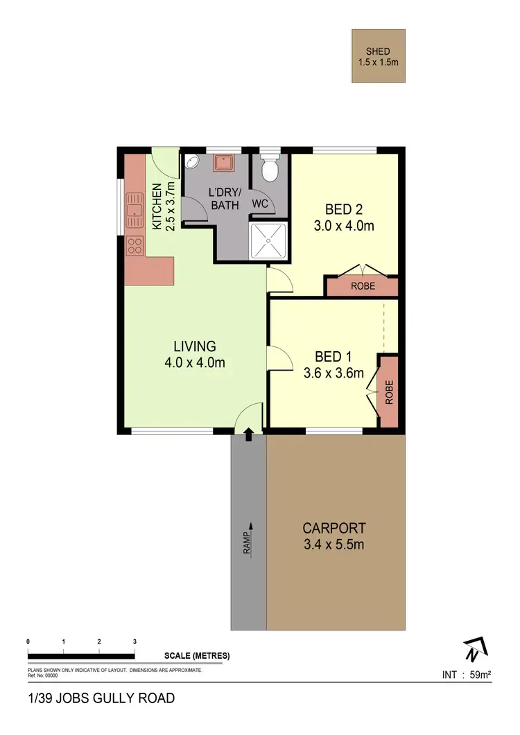 Floorplan of Homely unit listing, 1/39 Jobs Gully Road, Eaglehawk VIC 3556