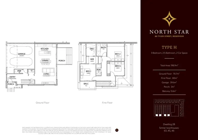Floorplan of Homely townhouse listing, 1/86 Tyler Street, Reservoir VIC 3073
