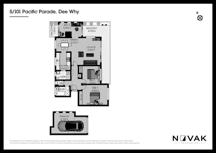 Floorplan of Homely apartment listing, 5/101 Pacific Parade, Dee Why NSW 2099