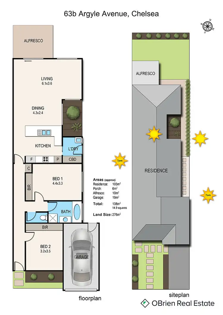 Floorplan of Homely townhouse listing, 63B Argyle Ave, Chelsea VIC 3196