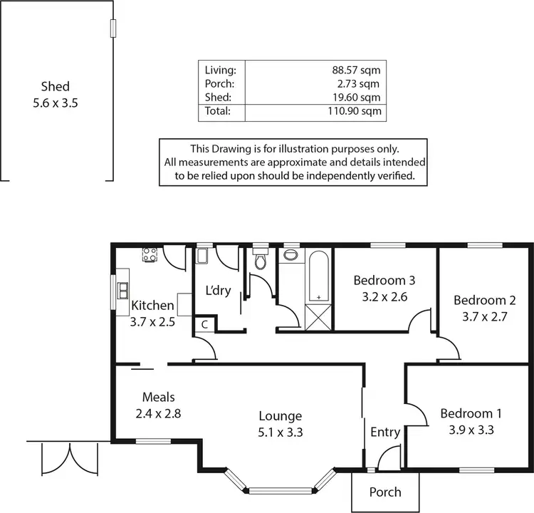 Floorplan of Homely house listing, 13 Andrea Avenue, Newton SA 5074