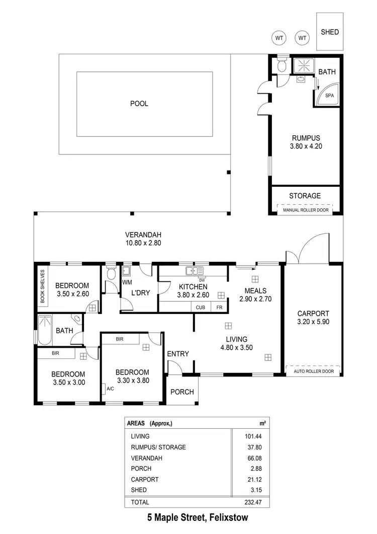 Floorplan of Homely house listing, 5 Maple Street, Felixstow SA 5070