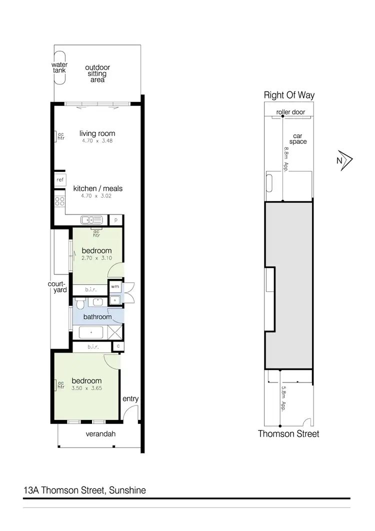 Floorplan of Homely unit listing, 13A Thomson Street, Sunshine VIC 3020