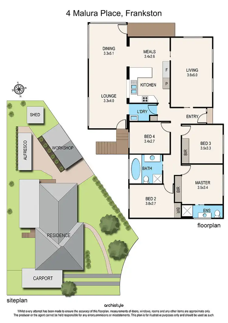 Floorplan of Homely house listing, 4 Malura Place, Frankston VIC 3199