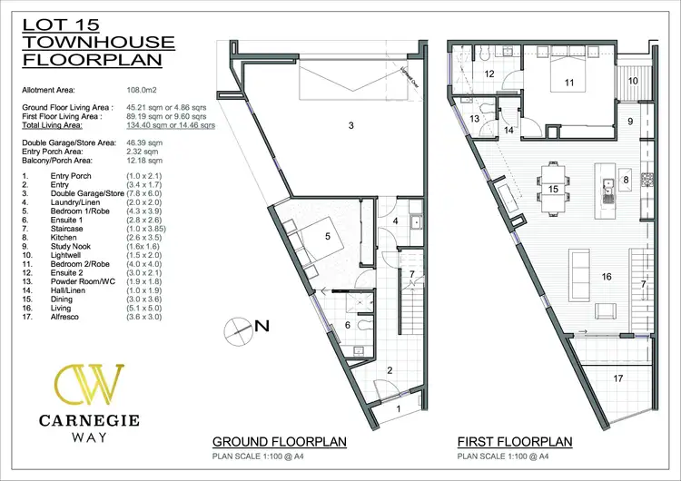 Floorplan of Homely townhouse listing, 34D Havlin Street, Bendigo VIC 3550