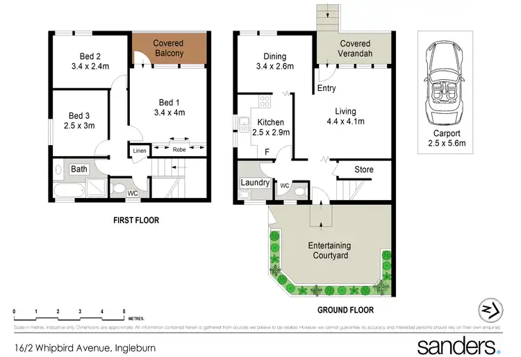 Floorplan of Homely townhouse listing, 16/2 Whipbird Avenue, Ingleburn NSW 2565