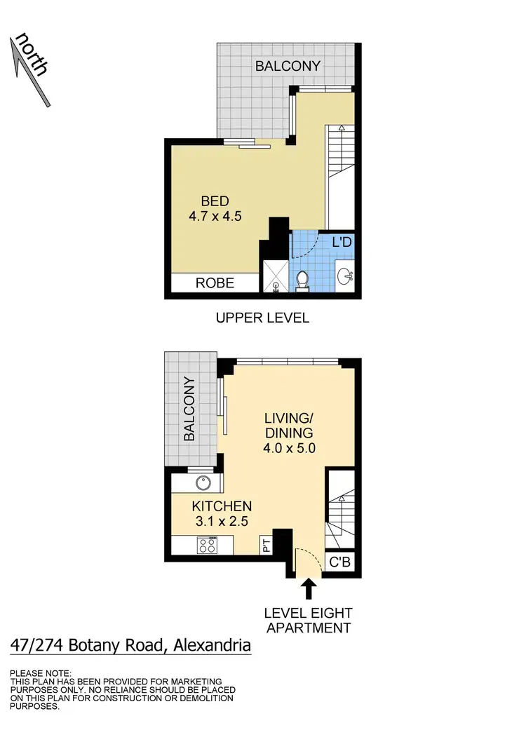 Floorplan of Homely apartment listing, L47/274 Botany Road, Alexandria NSW 2015