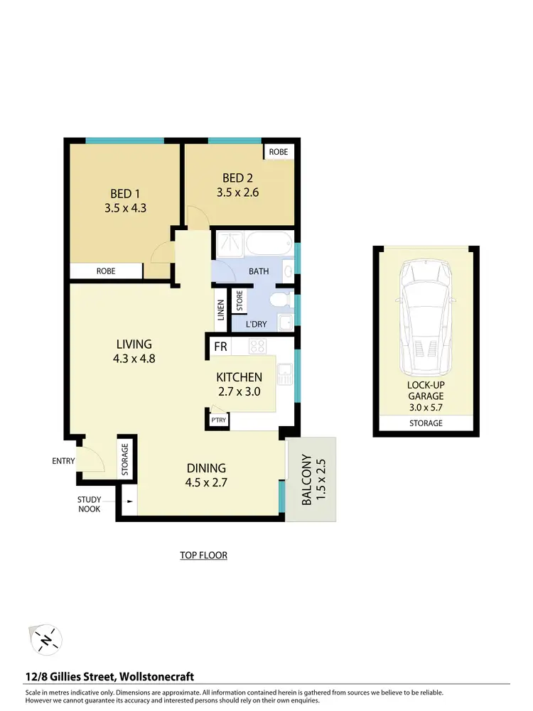 Floorplan of Homely apartment listing, 12/8 Gillies Street, Wollstonecraft NSW 2065