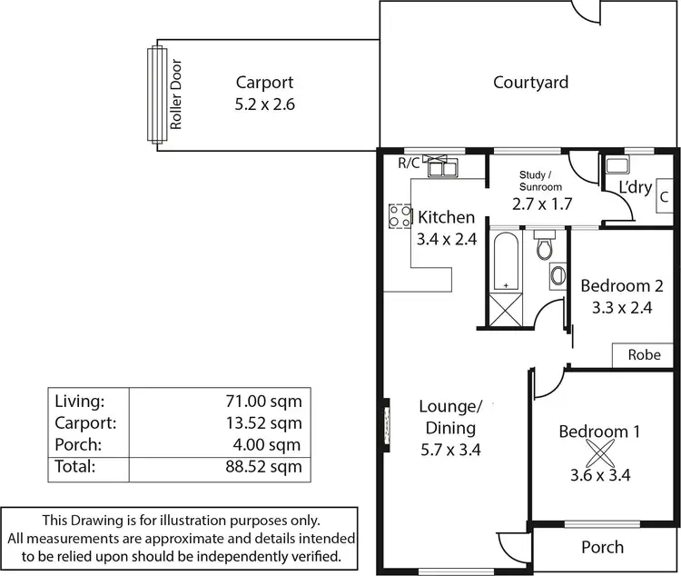 Floorplan of Homely unit listing, 2/507 Anzac Highway, Glenelg North SA 5045