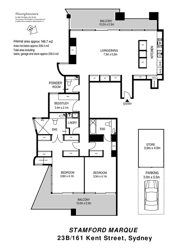 Floorplan of Homely apartment listing, 23B/161 Kent Street, Sydney NSW 2000