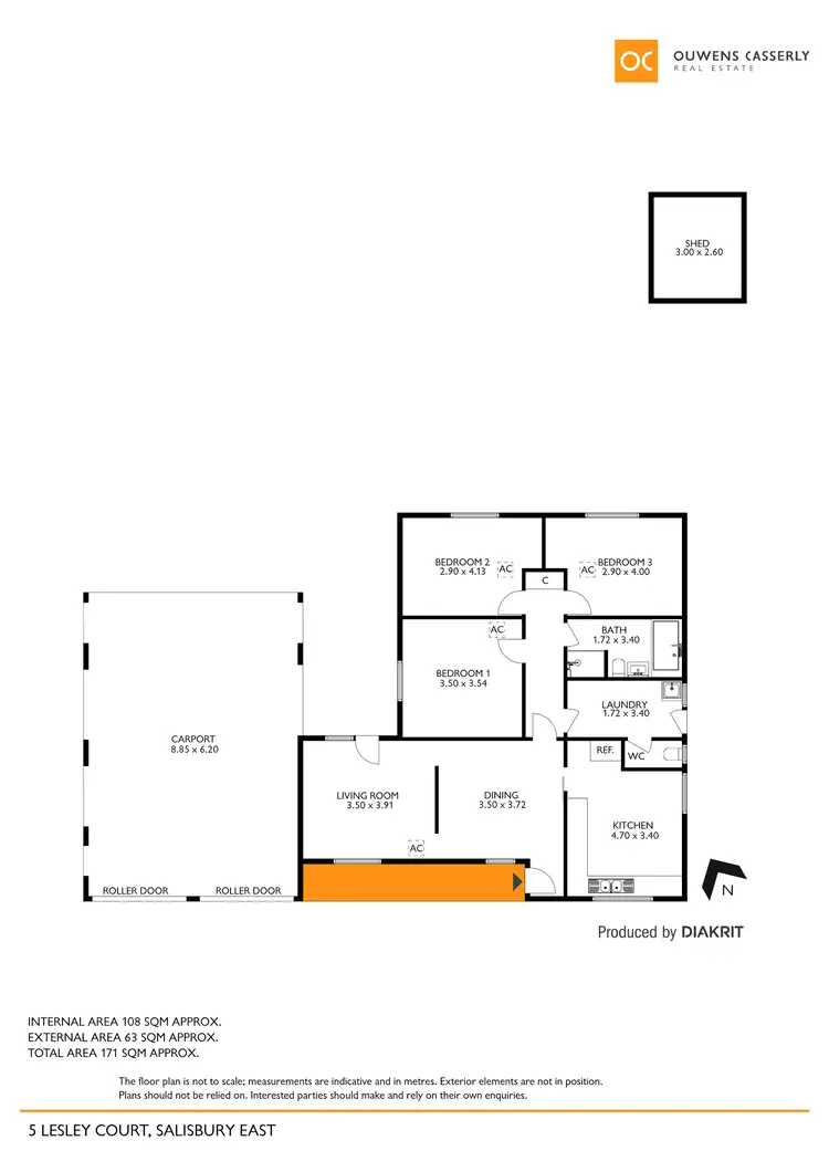 Floorplan of Homely house listing, 5 Lesley Court, Salisbury East SA 5109