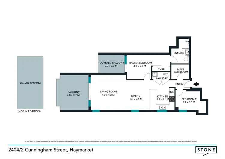 Floorplan of Homely apartment listing, 2404/2 Cunningham Street, Haymarket NSW 2000
