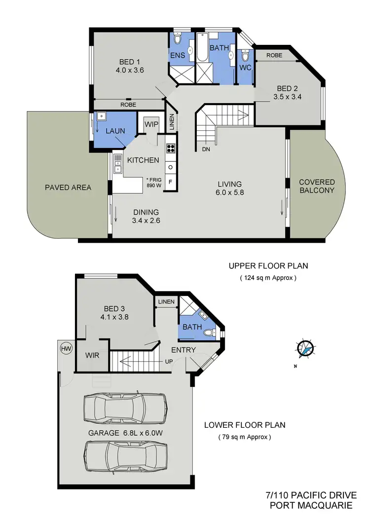 Floorplan of Homely townhouse listing, 7/110 Pacific Drive, Port Macquarie NSW 2444