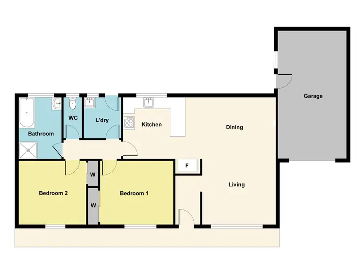 Floorplan of Homely unit listing, 2/6 Rinford Street, Maryborough VIC 3465