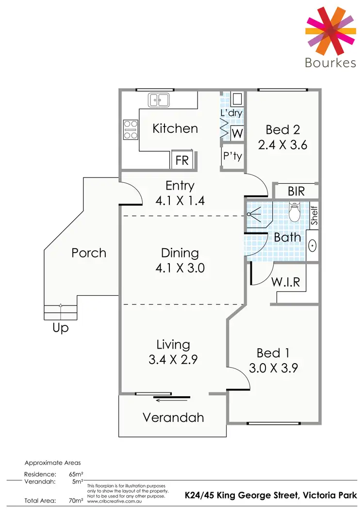 Floorplan of Homely apartment listing, 24K/45 King George Street, Victoria Park WA 6100