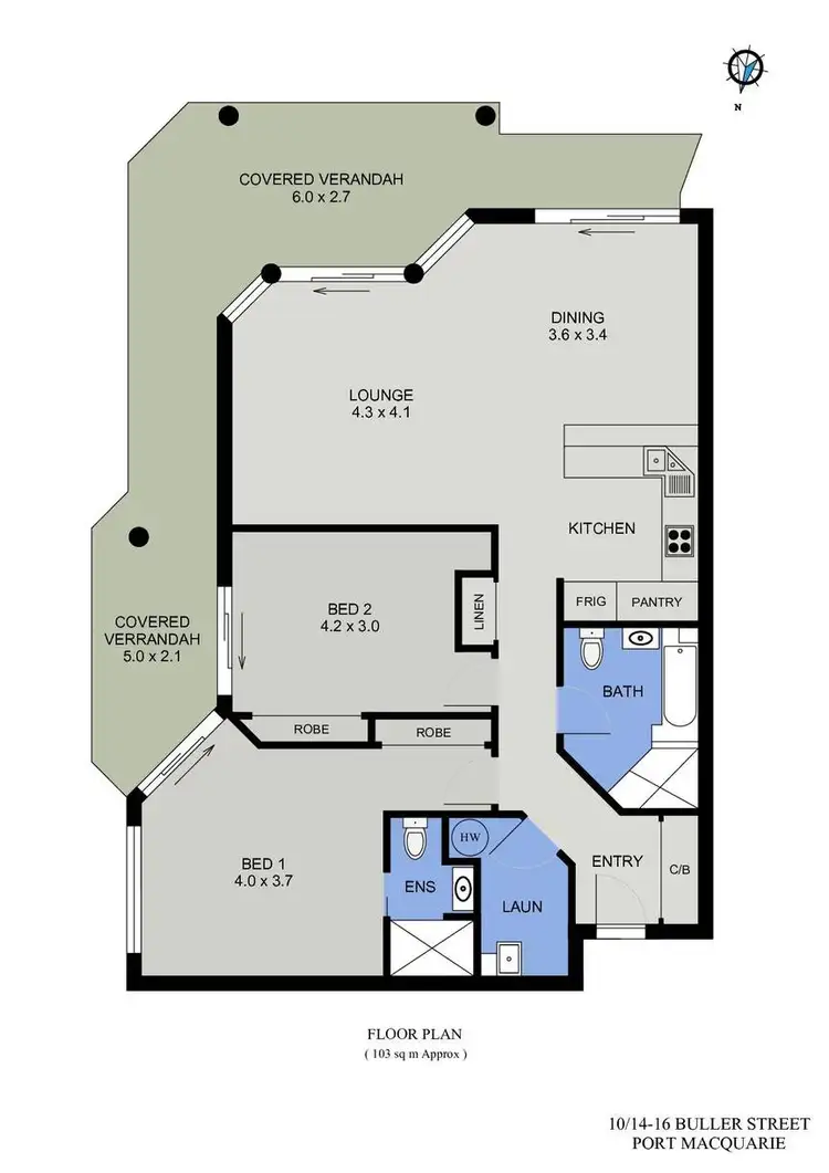 Floorplan of Homely unit listing, 10/14-16 Buller Street, Port Macquarie NSW 2444