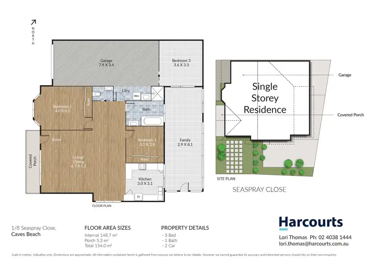 Floorplan of Homely house listing, 1/8 Seaspray Close, Caves Beach NSW 2281
