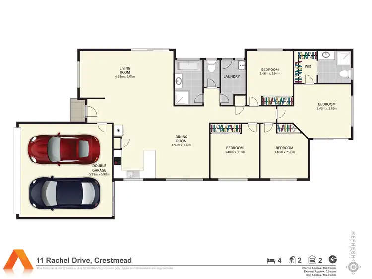 Floorplan of Homely house listing, 11 Rachel Drive, Crestmead QLD 4132