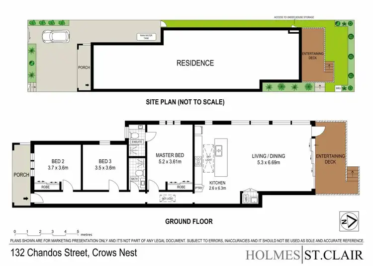Floorplan of Homely semi-detached listing, 132 Chandos Street, Crows Nest NSW 2065