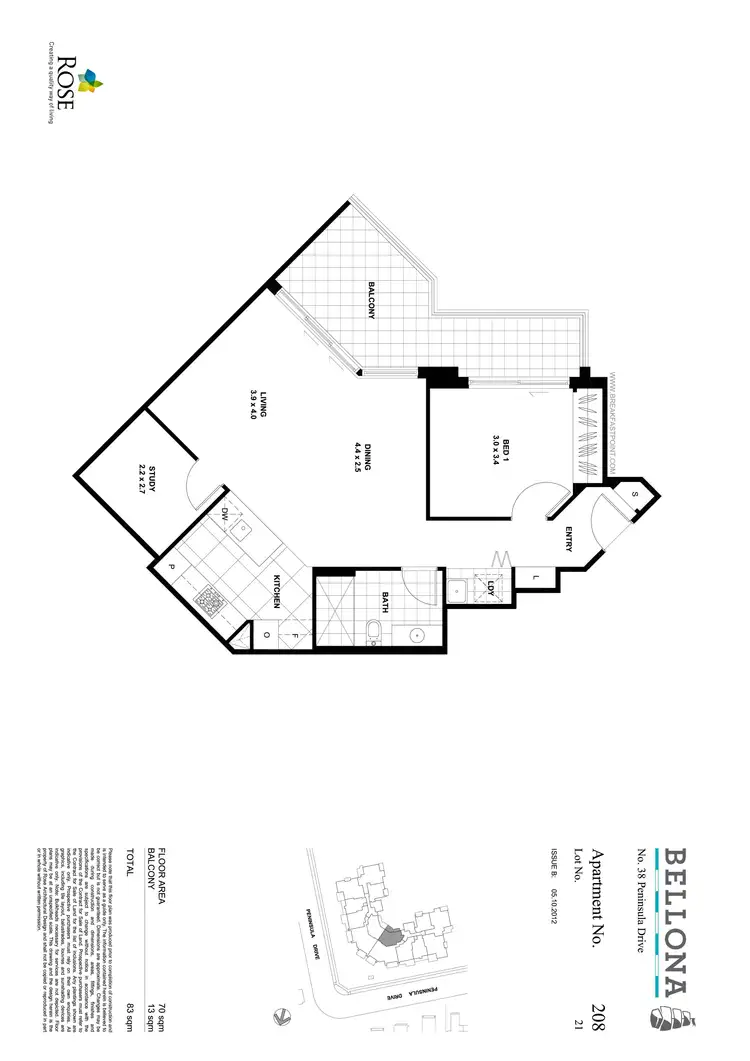 Floorplan of Homely apartment listing, 208/38 Peninsula Drive, Breakfast Point NSW 2137