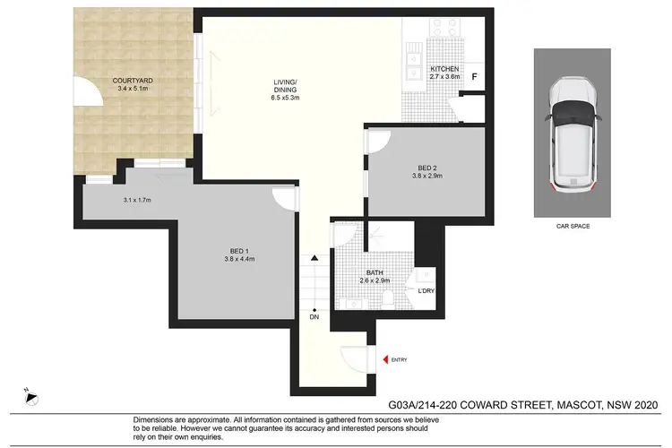Floorplan of Homely apartment listing, G03A/220 Coward Street, Mascot NSW 2020