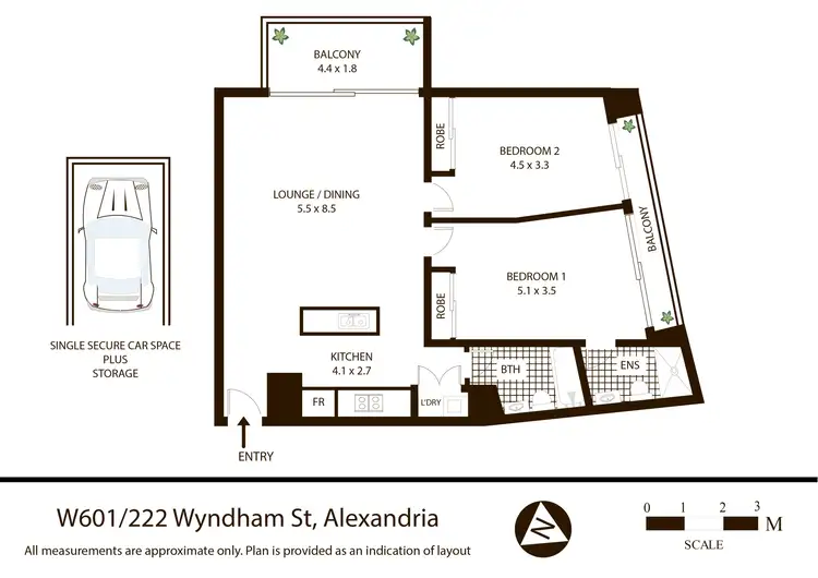 Floorplan of Homely apartment listing, W601/222 Wyndham Street, Alexandria NSW 2015