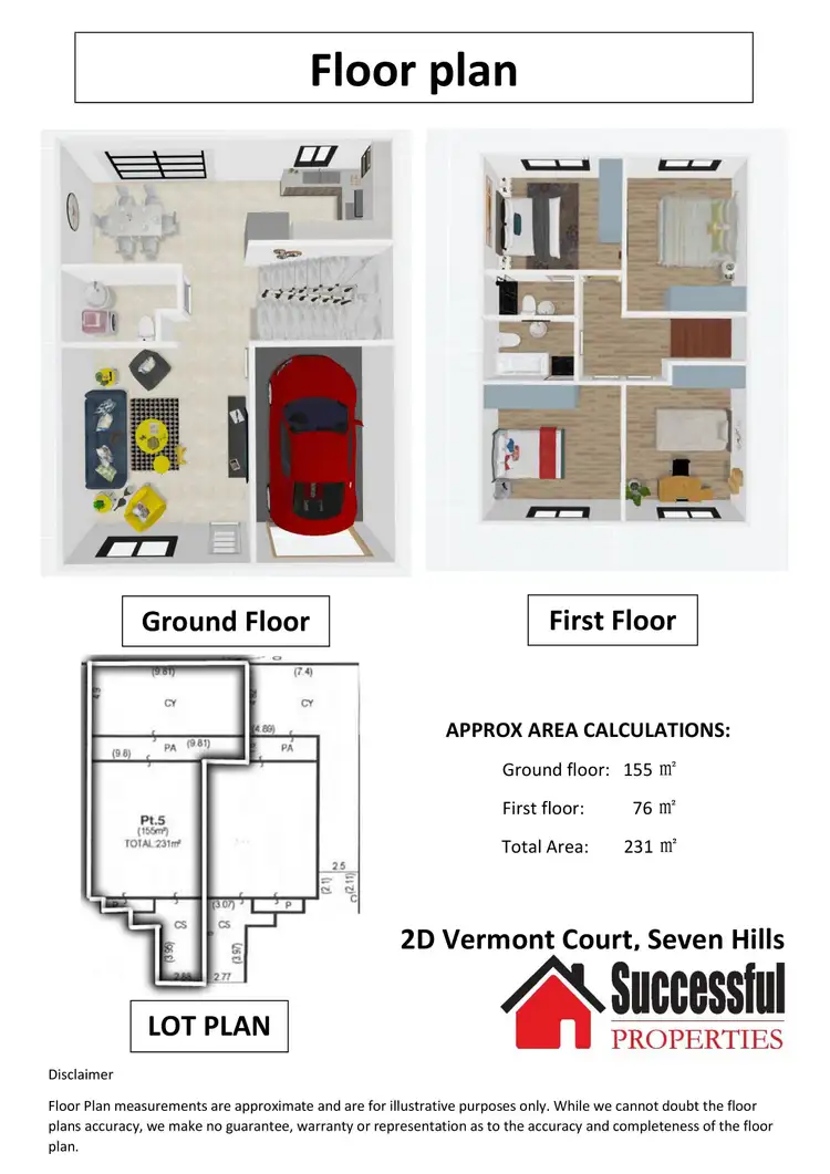 Floorplan of Homely townhouse listing, 2D Vermont Court, Seven Hills NSW 2147
