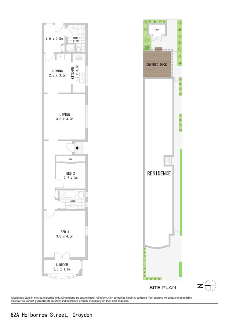 Floorplan of Homely semi-detached listing, 62A Holborow Street, Croydon NSW 2132