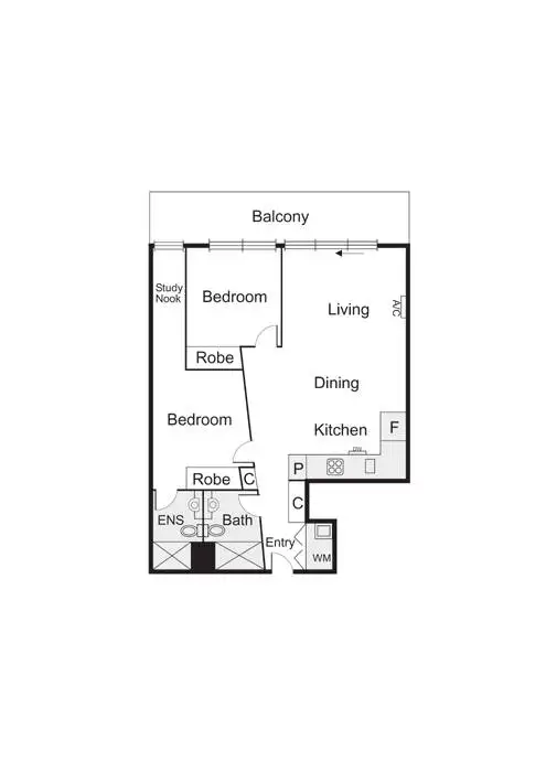Floorplan of Homely apartment listing, 330/70 Nott Street, Port Melbourne VIC 3207