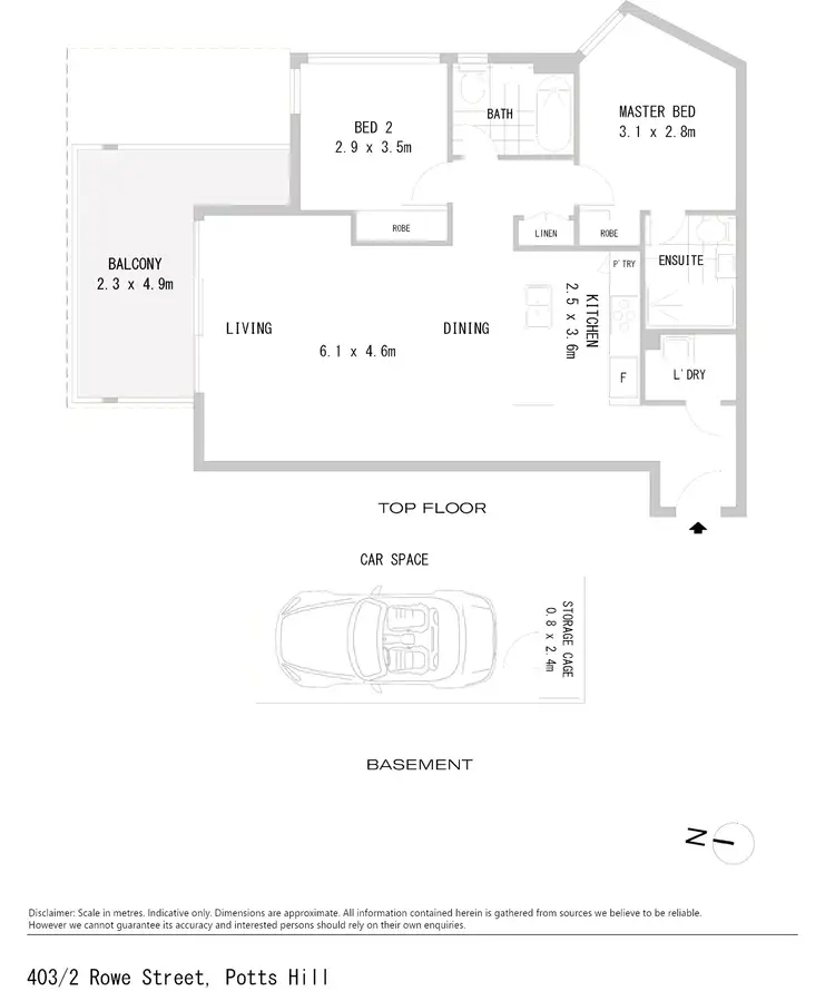 Floorplan of Homely apartment listing, C403/2 Rowe Drive, Potts Hill NSW 2143