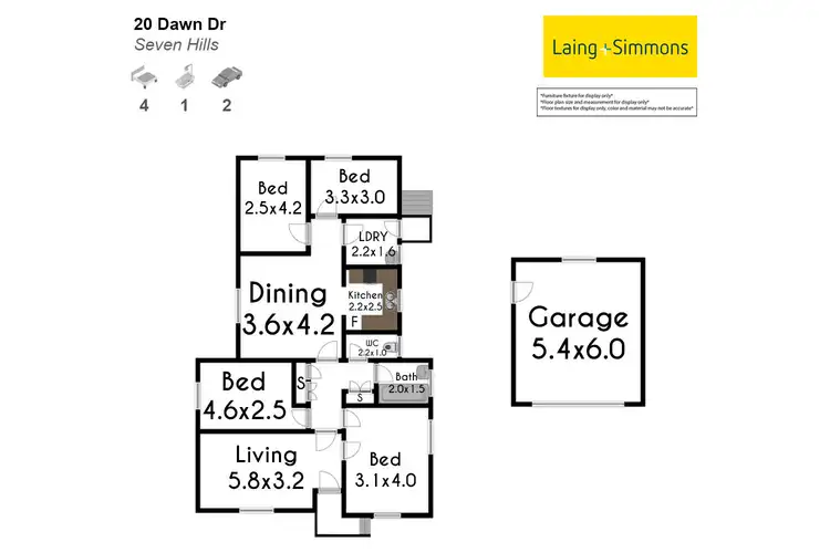 Floorplan of Homely house listing, 20 Dawn Drive, Seven Hills NSW 2147