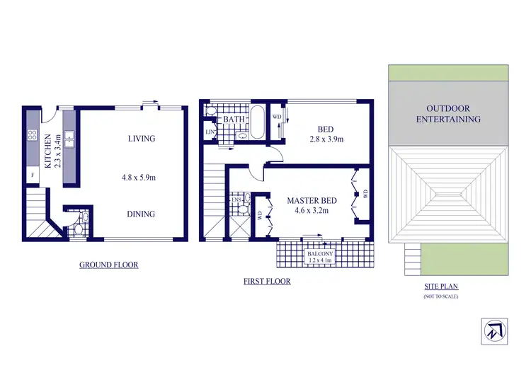 Floorplan of Homely townhouse listing, 2/10 Tranmere Street, Drummoyne NSW 2047