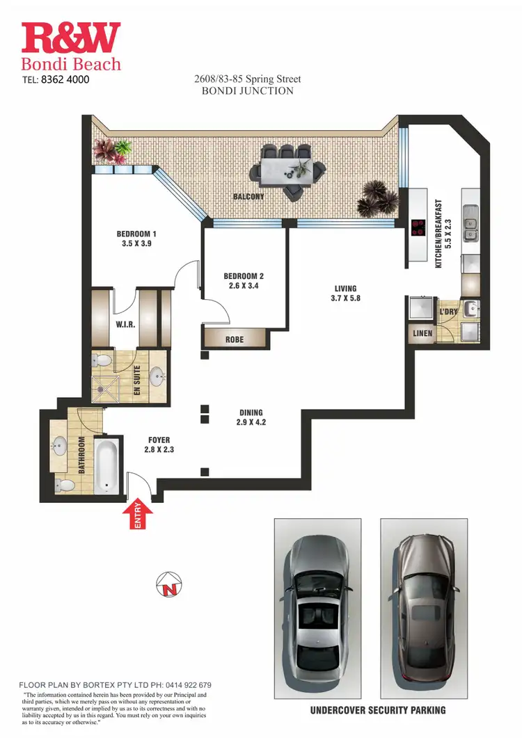 Floorplan of Homely apartment listing, 2608/83-85 Spring Street, Bondi Junction NSW 2022