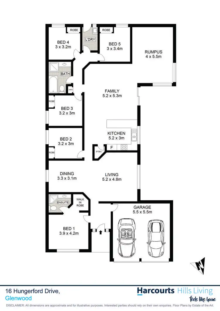 Floorplan of Homely house listing, 16 Hungerford Drive, Glenwood NSW 2768