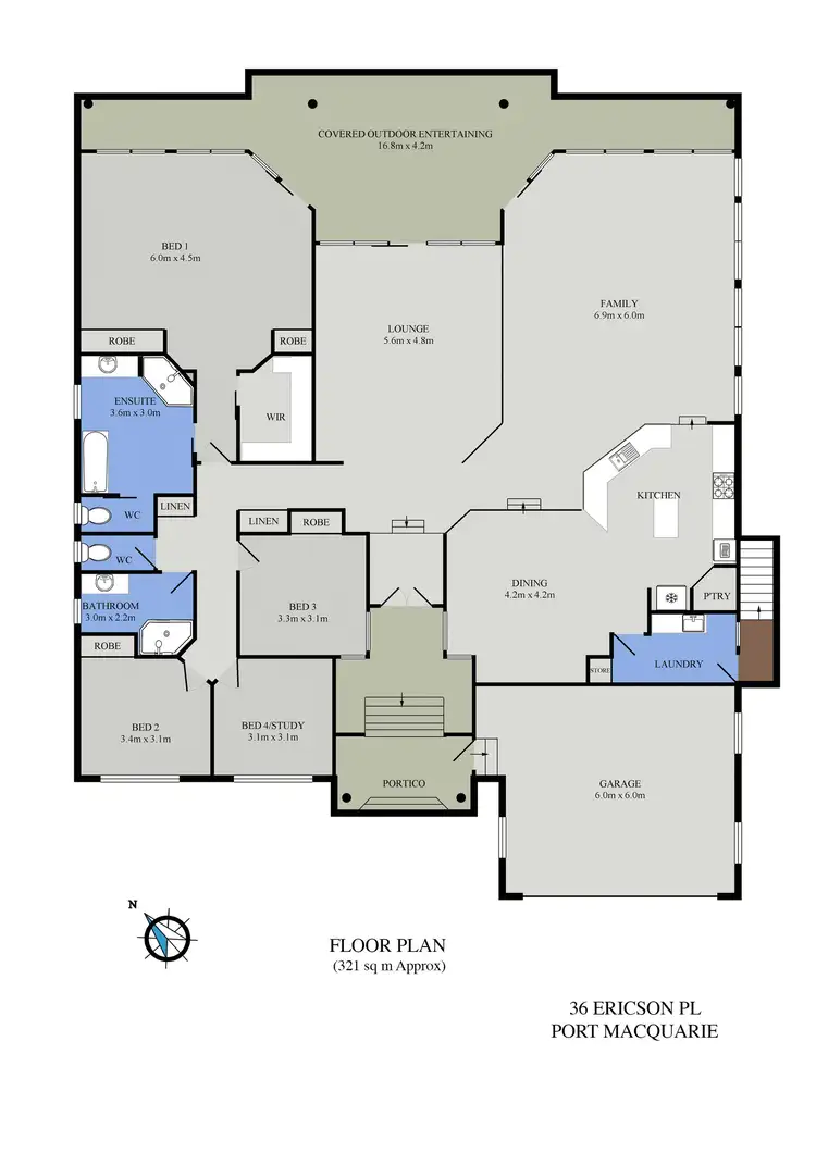 Floorplan of Homely house listing, 36 Ericson Place, Port Macquarie NSW 2444
