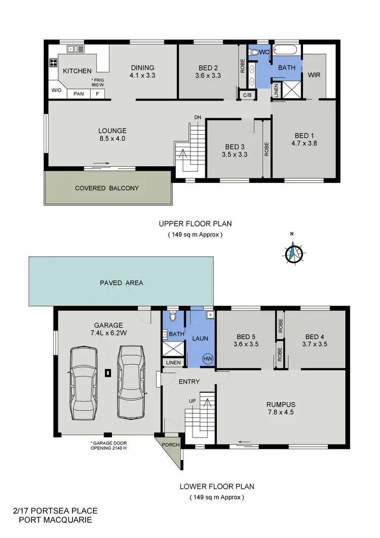 Floorplan of Homely townhouse listing, 2/17 Portsea Place, Port Macquarie NSW 2444