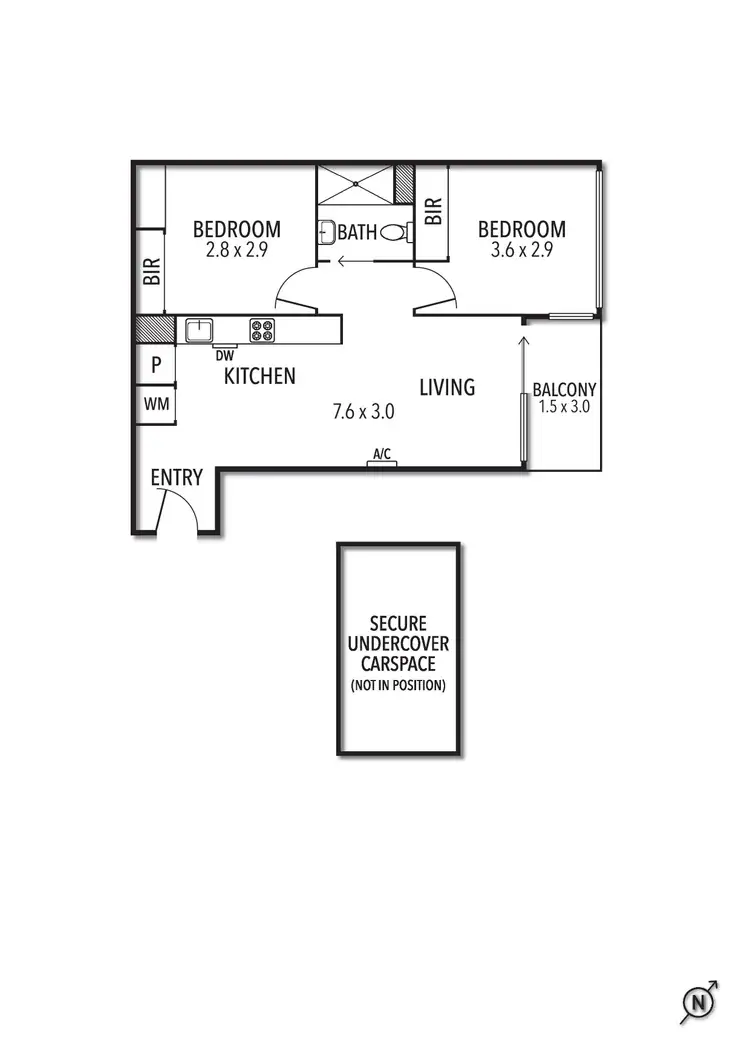 Floorplan of Homely apartment listing, 302/162 Rosslyn Street, West Melbourne VIC 3003