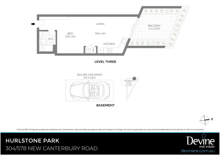 Floorplan of Homely apartment listing, 304/578 New Canterbury Road, Hurlstone Park NSW 2193