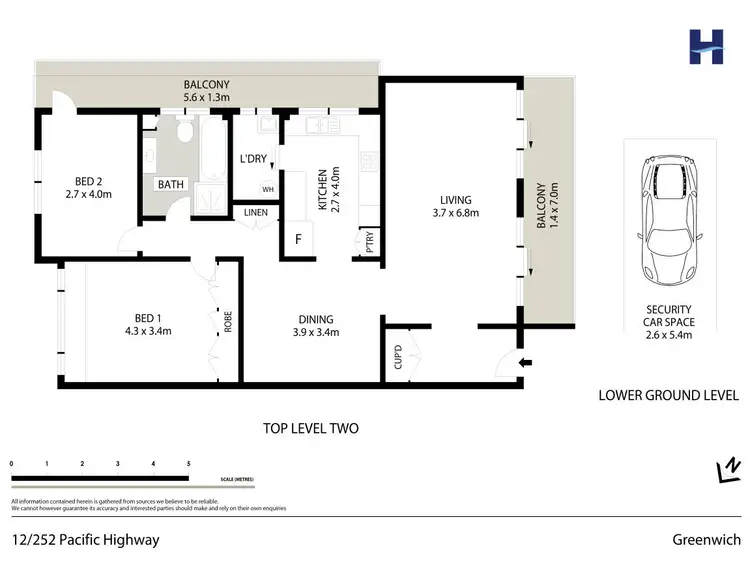 Floorplan of Homely apartment listing, 12/252-254 Pacific Highway, Greenwich NSW 2065