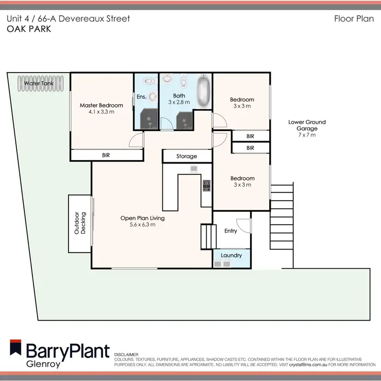 Floorplan of Homely unit listing, 4/66a Devereaux Street, Oak Park VIC 3046