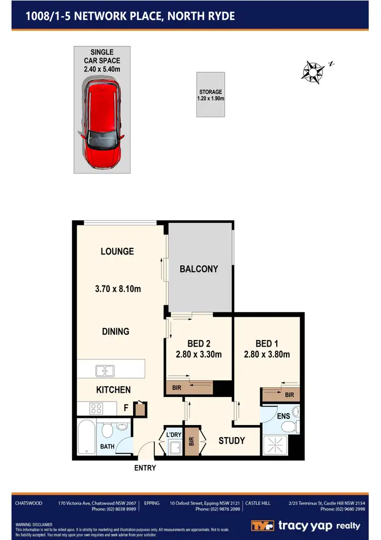 Floorplan of Homely apartment listing, 1008/3 Network Place, North Ryde NSW 2113