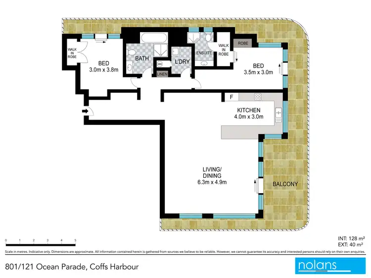 Floorplan of Homely apartment listing, 801/121 Ocean Parade, Coffs Harbour NSW 2450