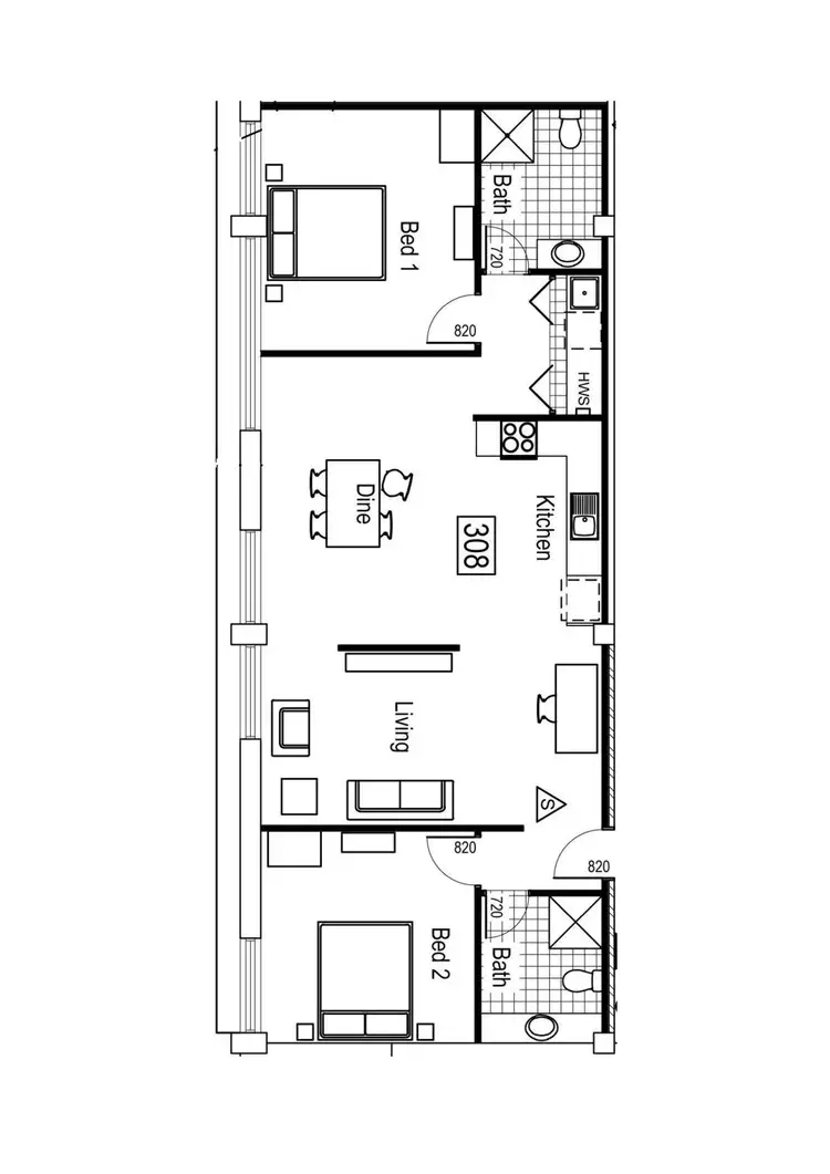 Floorplan of Homely apartment listing, Level 3/A309/149-157 Thirteenth Street, Mildura VIC 3500